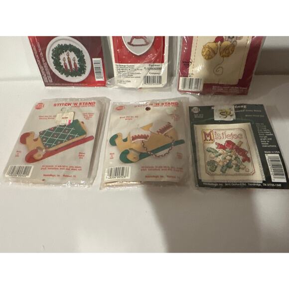 Lot of 6 Cross Stitch embroidery ornament kits - all in package - Picture 3 of 3